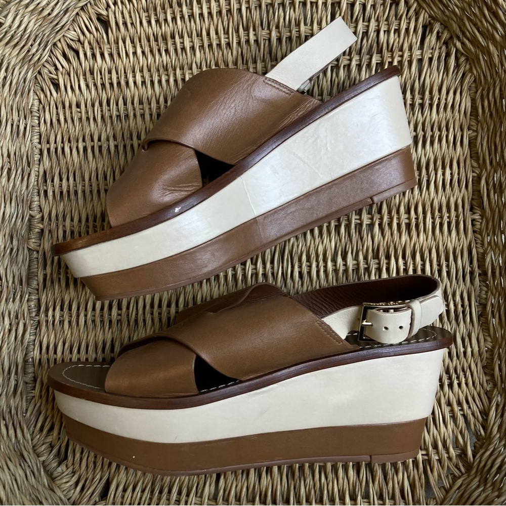 24 Hour Sale: $25 Tory Burch Leather Stacked Color-block Platform Sandals